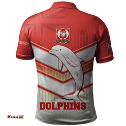 Redcliffe Dolphins Polo Shirt - Redcliffe Dolphins Macost With Australia Flag Polo Shirt