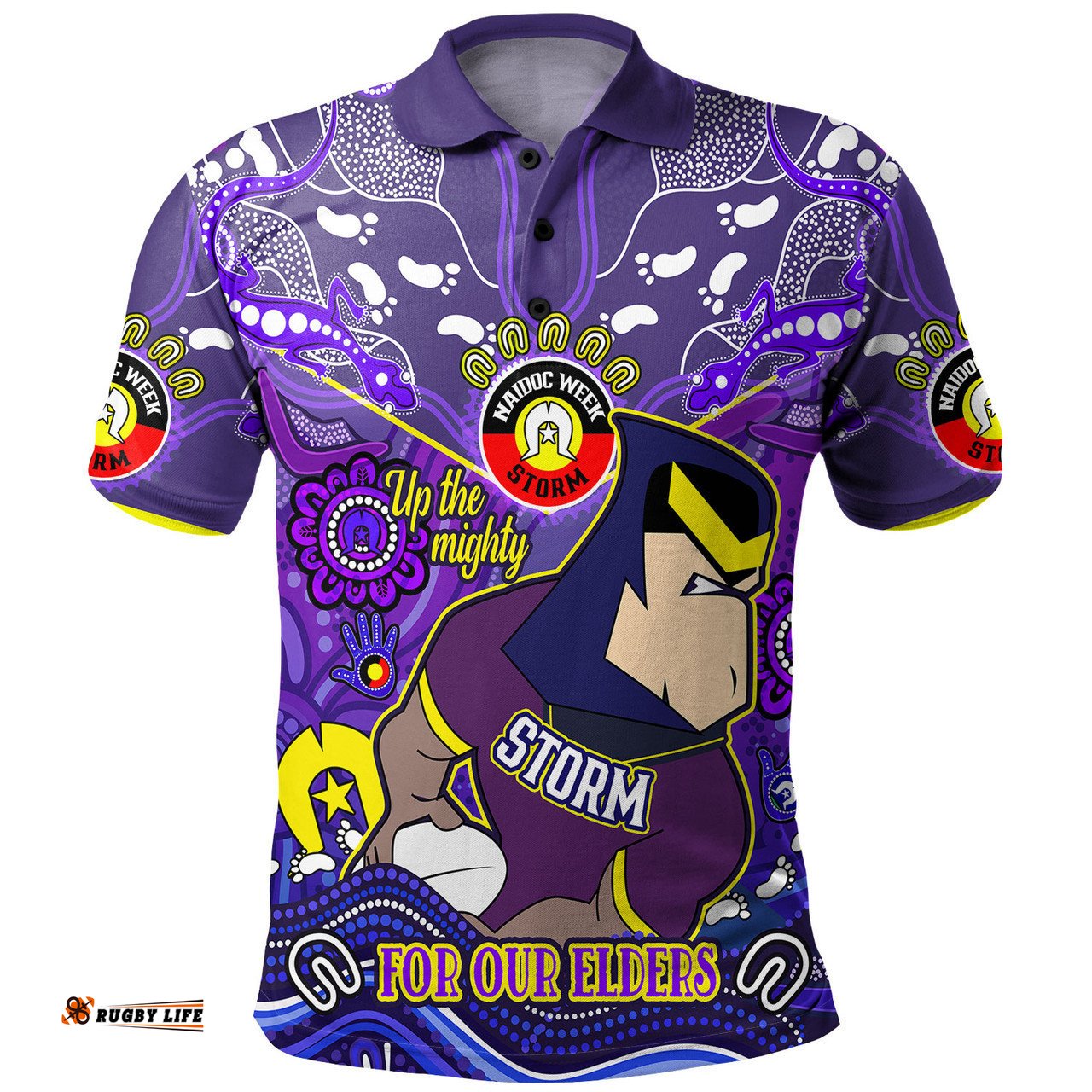Melbourne Storm Naidoc Week Custom Polo Shirt - For Our Elders Home Jersey Polo Shirt
