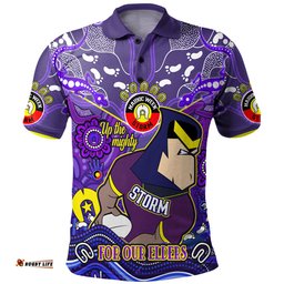 Melbourne Storm Naidoc Week Custom Polo Shirt - For Our Elders Home Jersey Polo Shirt