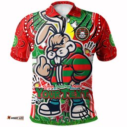 South Sydney Rabbitohs Polo Shirt - Indigenous Souths Blood, Passion, Pride Polo Shirt