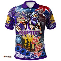 Melbourne Storm Anzac Custom Polo Shirt - Indigenous Melbourne Storm Australia And NZ Anzac Day Aboriginal Inspired