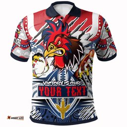 Sydney Roosters Custom Polo Shirt - Super Indigenous East Victory Is Our Scratch Style Polo Shirt