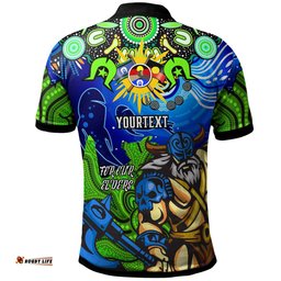 Canberra Raiders Naidoc Custom Polo Shirt - Aboriginal Inspired Torres Strait Polo Shirt