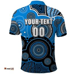 Custom Text And Number Strikers BBL Polo Shirt Aboriginal Patterns