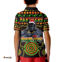 Custom Personalised Panthers Christmas Vibe With Aboriginal Dot Panting Style Polo Shirt  Amazing Aussie