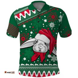 Custom Rabbitohs Rugby Polo Shirt Glory Glory The South 2023 Christmas Vibe Unique