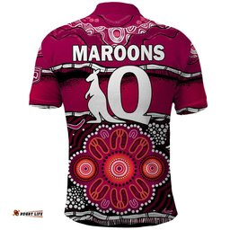 Maroons Rugby Polo Shirt Aboriginal Queensland State of Origin