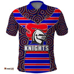 NRL - Knights Polo Shirt Mix Dot Aboriginal