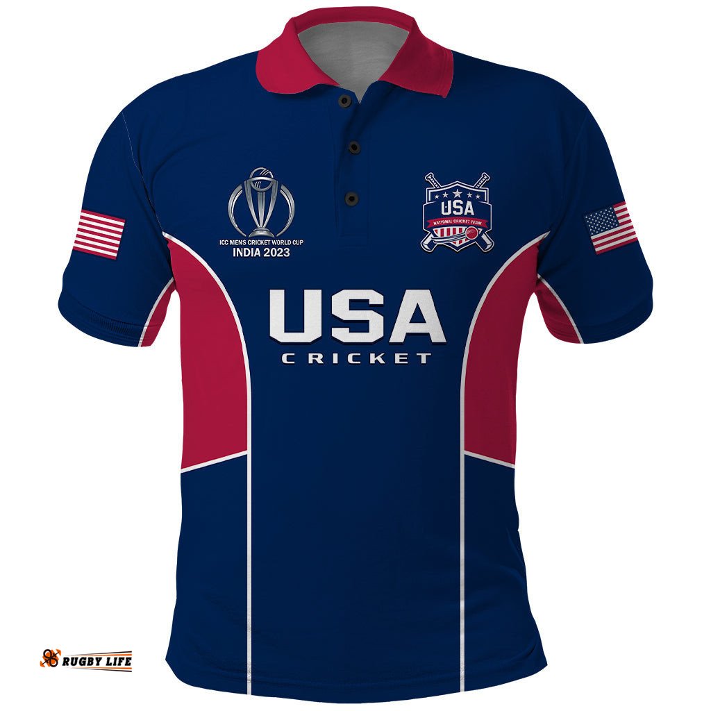 Personalised United States Cricket Polo Shirt Go USA Dynamic Version 2023