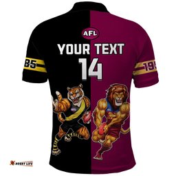Personalised Richmond And Brisbane Lions Football Polo Shirt Sporty Version