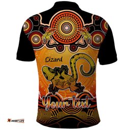 Personalised Australia Leo Lizard Zodiac Polo Shirt Auz Astrology Aboriginal - Red