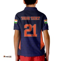 Custom Personalised India National Cricket Team Polo Shirt Men In Blue Sports Style Amazing Aussie