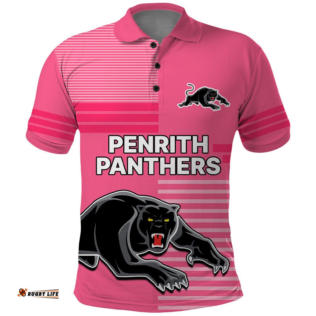 Penrith Panthers Rugby Polo Shirt Proud The Panthers Comeback Pink