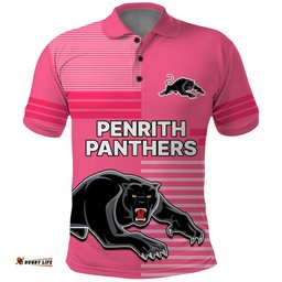 Penrith Panthers Rugby Polo Shirt Proud The Panthers Comeback Pink