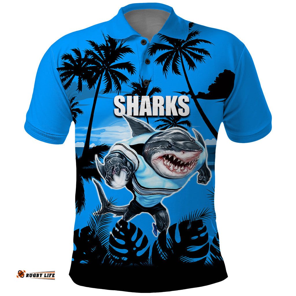 NRL Sharks Polo Shirt Summer Vibe Style