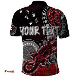 Personalised NAIDOC Week 2023 AFL Saints Polo Shirt Aboriginal Dot Art Lizard Mix Boomerang