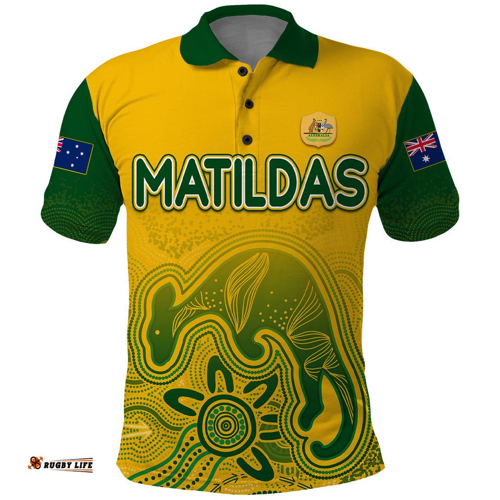 Personalised Australia Soccer Indigenous Polo Shirt Women World Cup 2023 Matildas Gradient Ver.