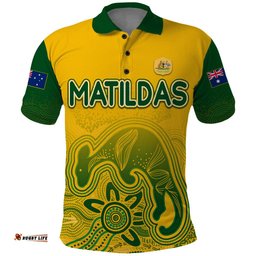 Personalised Australia Soccer Indigenous Polo Shirt Women World Cup 2023 Matildas Gradient Ver.