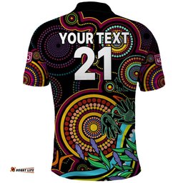 Custom Text And Number NAIDOC 2023 Maroon Rugby Polo Shirt Queensland Indigenous Tribal