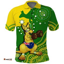 Custom Text And Number Australia Polo Shirt Boxing Kangaroo Indigenous National Color Art Amazing Aussie