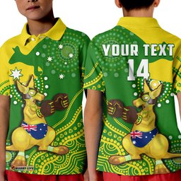 Custom Text And Number Australia Polo Shirt Boxing Kangaroo Indigenous National Color Art Amazing Aussie