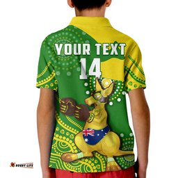 Custom Text And Number Australia Polo Shirt Boxing Kangaroo Indigenous National Color Art Amazing Aussie