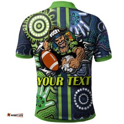 Raiders Rugby Polo Shirt - Custom Raiders Rugby Ball Aboriginal Indigenous Sport Style Polo Shirt Amazing Aussie