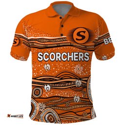 Custom Text And Number Australia Scorchers Cricket Polo Shirt Indigenous 2023