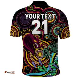 Custom Text And Number NAIDOC 2023 Broncos Rugby Polo Shirt Brisbane Indigenous Tribal