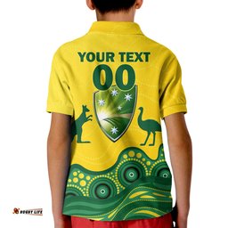 Custom Personalised Australia Cricket Aboriginal Pattern Polo Shirt