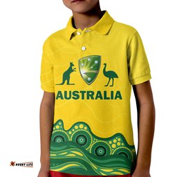 Custom Personalised Australia Cricket Aboriginal Pattern Polo Shirt