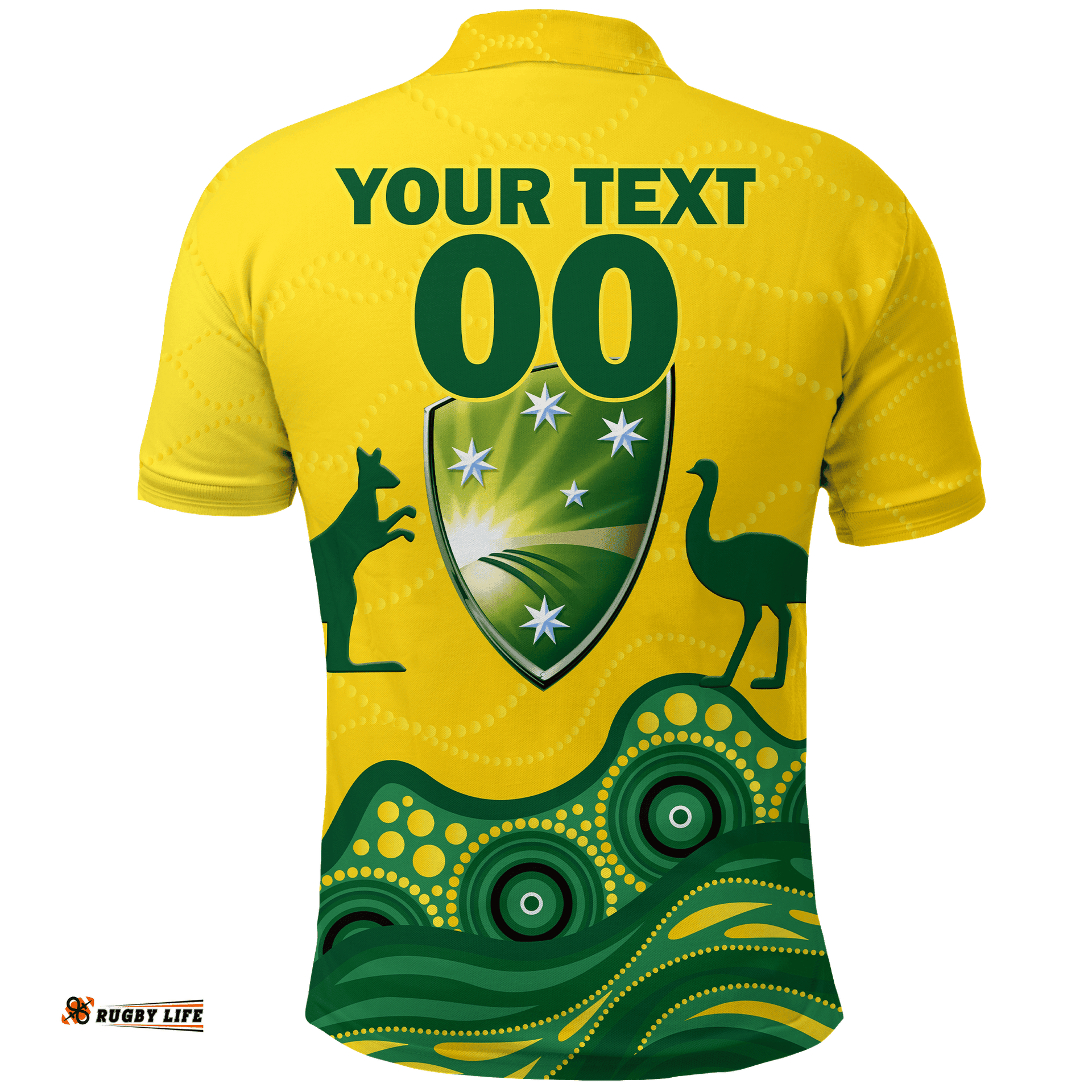 Custom Personalised Australia Cricket Aboriginal Pattern Polo Shirt