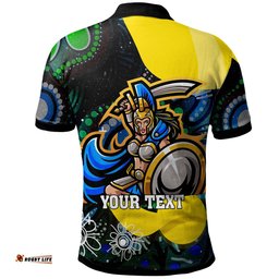 NRLW Titans Rugby Polo Shirt - Custom Titans Rugby Aboriginal Dot Painting Player And Number Woman Polo Shirt Amazing Aussie