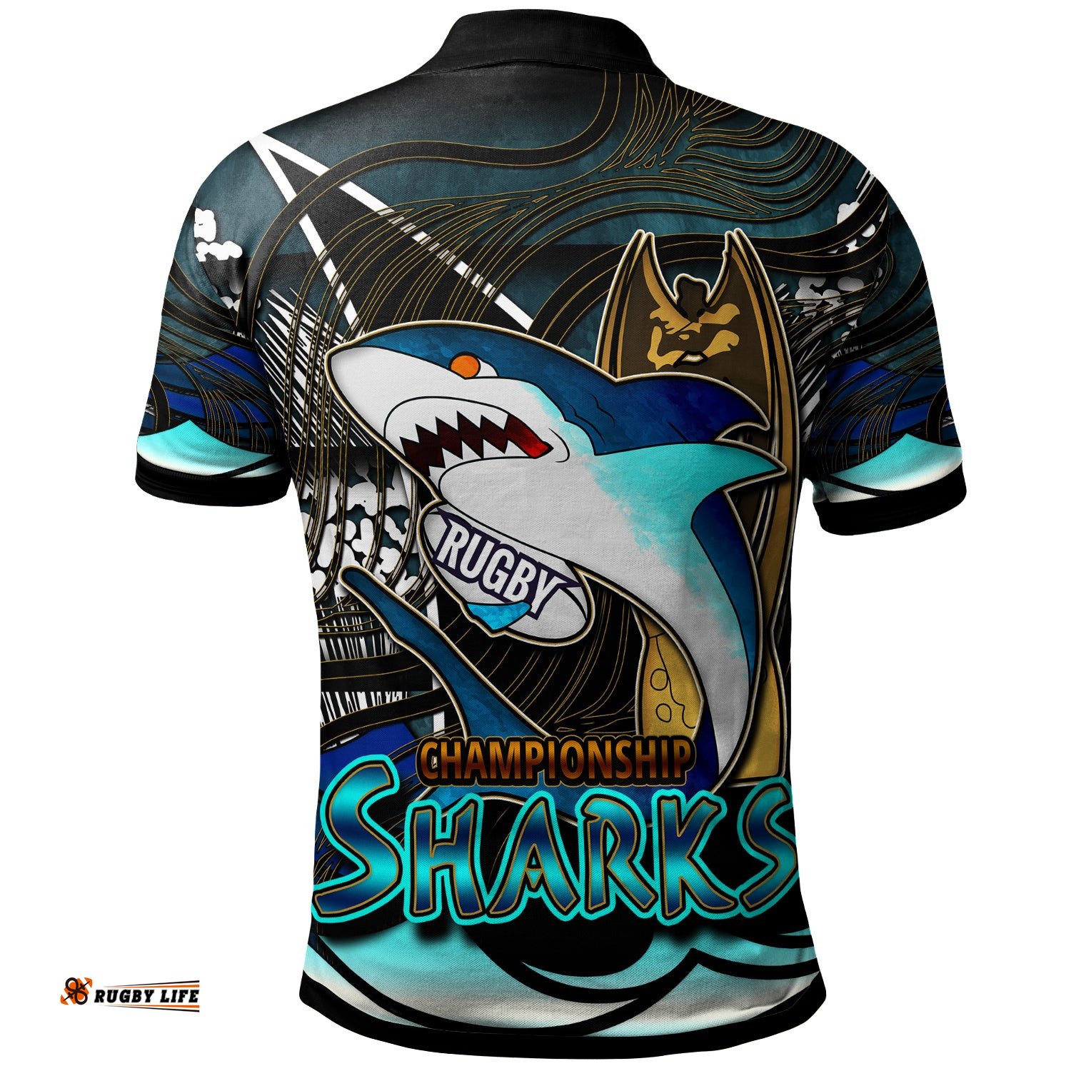 Sharks Rugby Polo Shirt - Custom Sharks League Final Series Champions Personalised Name And Number Polo Shirt Amazing Aussie