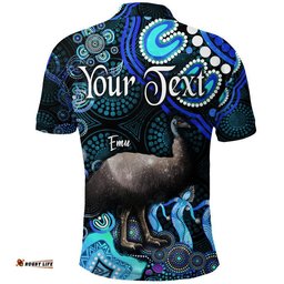 Custom Personalised Australian Astrology Polo Shirt Aquarius Emu Glider Zodiac Aboriginal Vibes - Blue Amazing Aussie