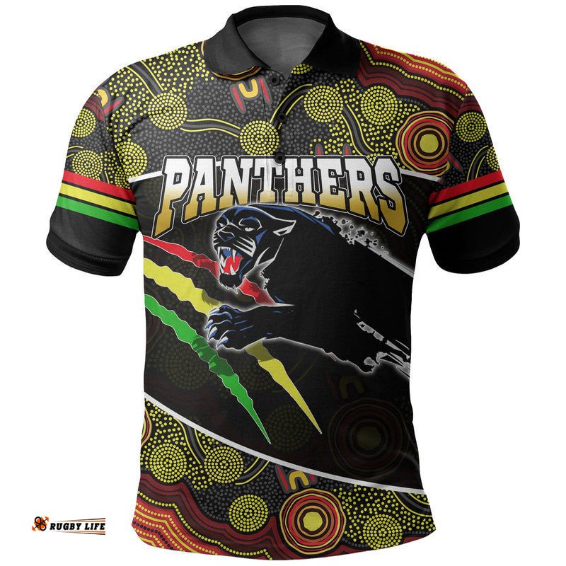 Custom Personalised Panthers Rugby Polo Shirt Aboriginal Basic Style Amazing Aussie