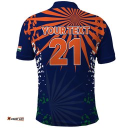 Custom India Cricket 2023 Polo Shirt Bharat Simple Flag Style