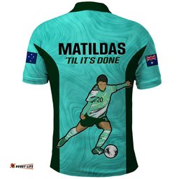 Australia Soccer Polo Shirt Sam Kerr Matildas Proud 2023 World Cup Turquoise