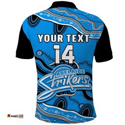 Custom Text And Number Adelaide Strikers Cricket Polo Shirt Aboriginal Painting Amazing Aussie