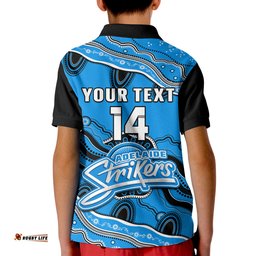 Custom Text And Number Adelaide Strikers Cricket Polo Shirt Aboriginal Painting Amazing Aussie