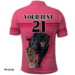 Custom Panther Premierships Polo Shirt Go Champions 2023 Pink Simple Style