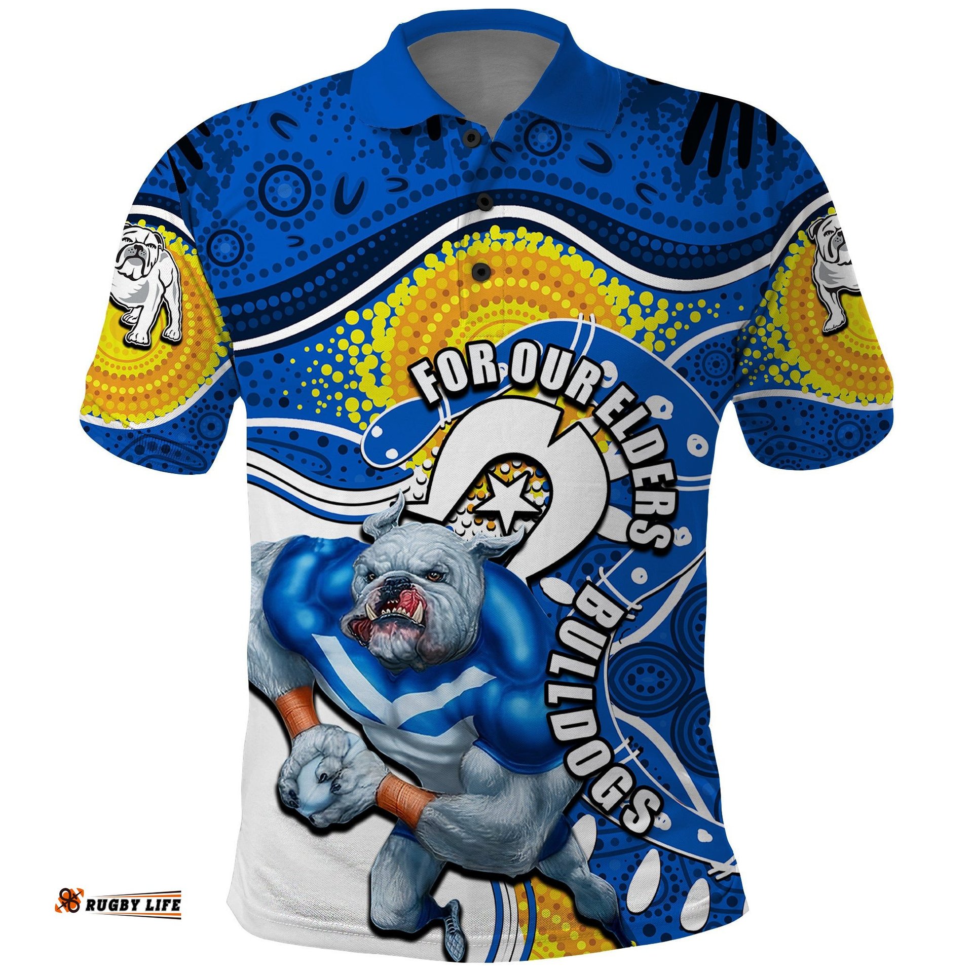 Bulldogs Mascot NRL Polo Shirt NAIDOC