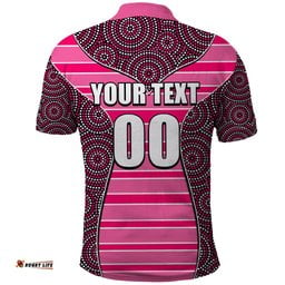 NRL - Panthers Polo Shirt Mix Dot Aboriginal Pink Version