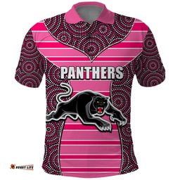 NRL - Panthers Polo Shirt Mix Dot Aboriginal Pink Version