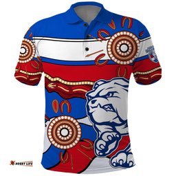 Custom Text And Number AFL Bulldogs Football Polo Shirt Western Aboriginal Simple Style