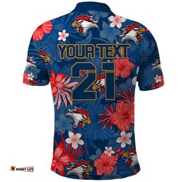 Custom Roosters Rugby Polo Shirt Beautiful Floral Pattern Spring Summer Vibe