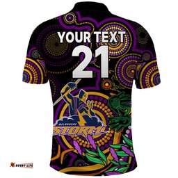 Custom Storm Rugby Aboriginal Art Polo Shirt NAIDOC Indigenous Tribal