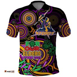 Custom Storm Rugby Aboriginal Art Polo Shirt NAIDOC Indigenous Tribal
