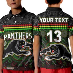 Custom Text and Number Panthers Polo Shirt Premiers 2022 Aboriginal Amazing Aussie