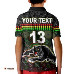 Custom Text and Number Panthers Polo Shirt Premiers 2022 Aboriginal Amazing Aussie